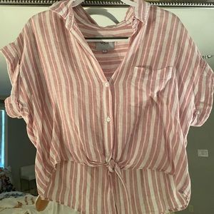 Rails pink button tie tied shirt